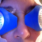 My eye guards looked like some shiny bug eyes.